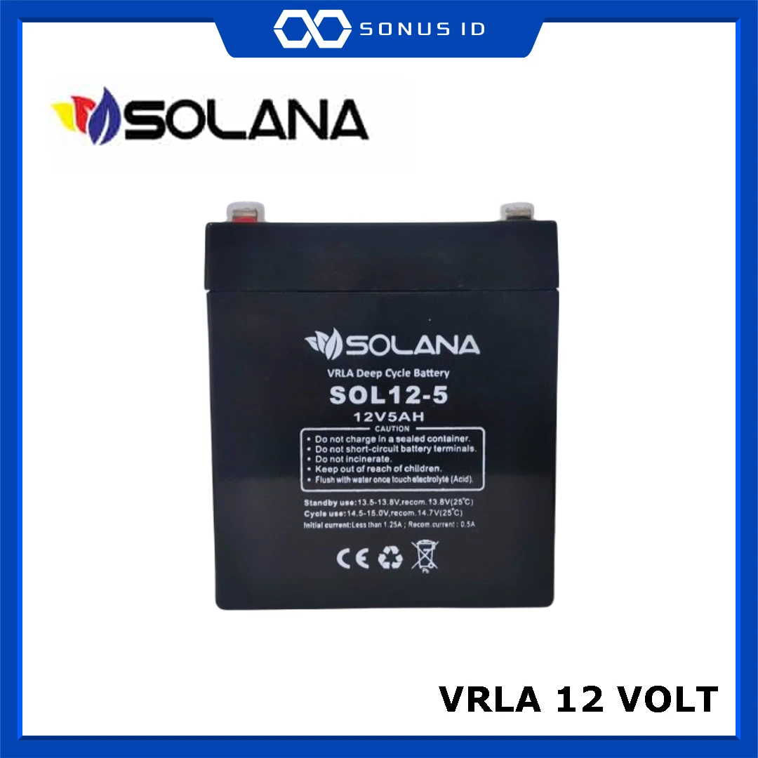 Battery Solana Vrla 12 Volt 5 Ah 6950